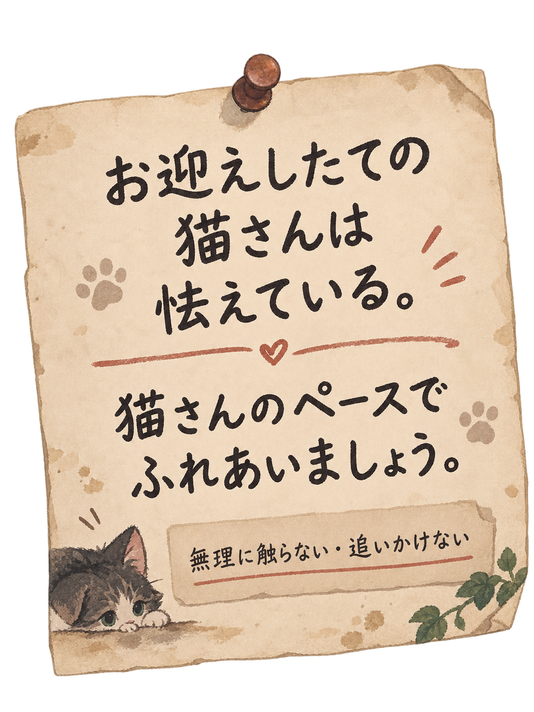 お迎えしたての猫さんについての注意